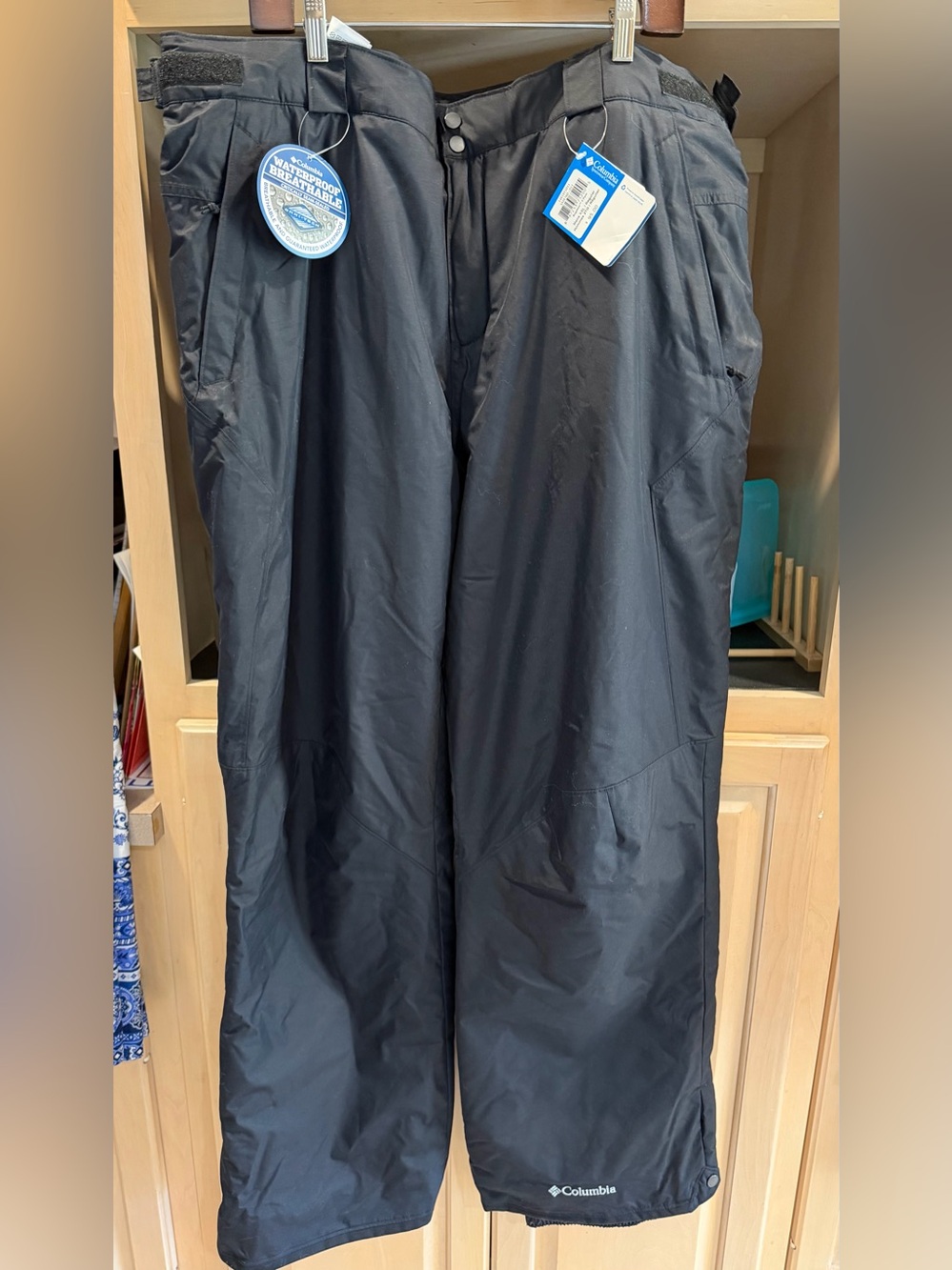 NWT Columbia Black Waterproof Breathable Omni-Tech Snow Pants XXL
